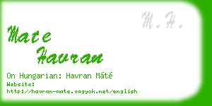 mate havran business card
